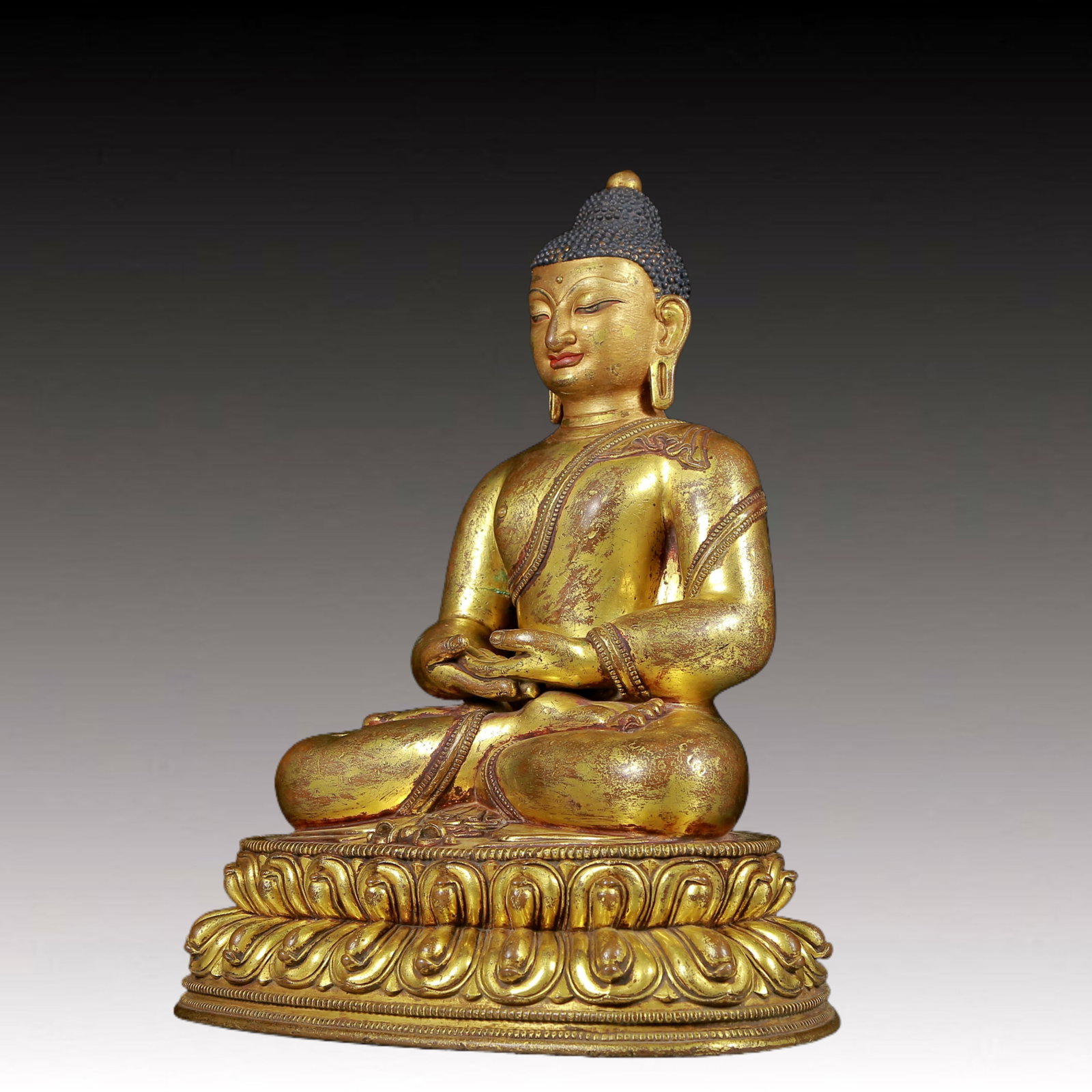 Three Brilliant Gilt-Bronze Figures Of Buddha - 5