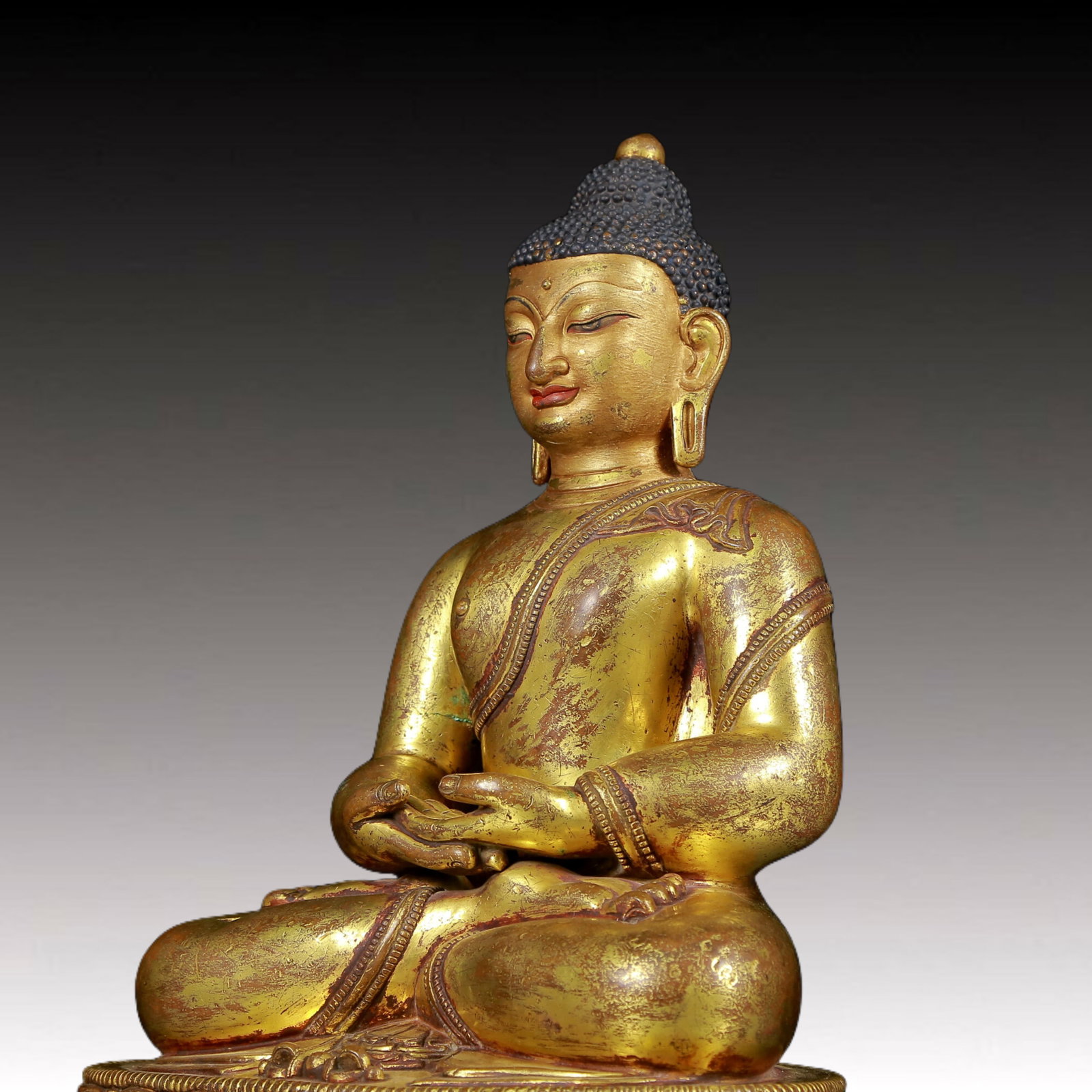 Three Brilliant Gilt-Bronze Figures Of Buddha - 6