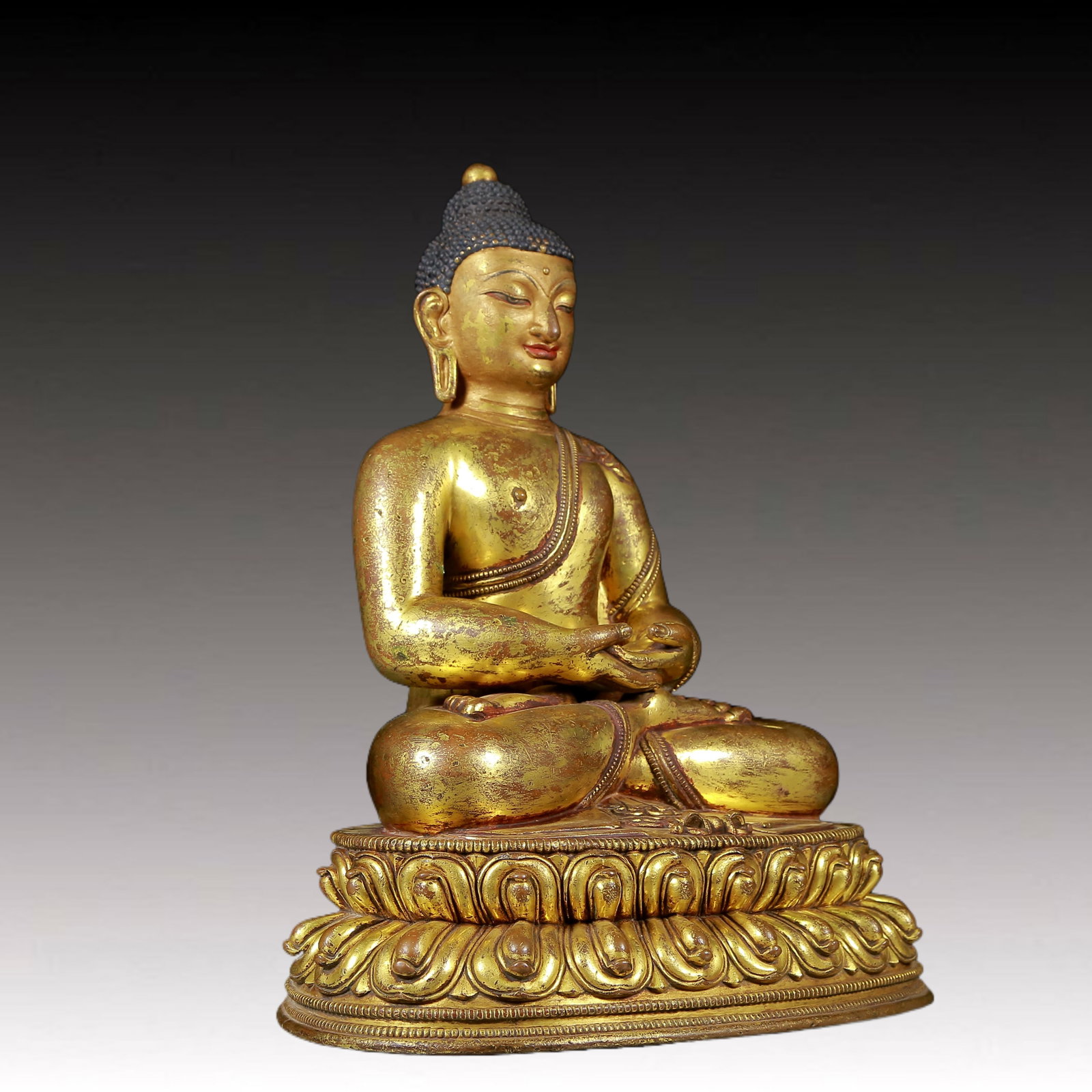 Three Brilliant Gilt-Bronze Figures Of Buddha - 7