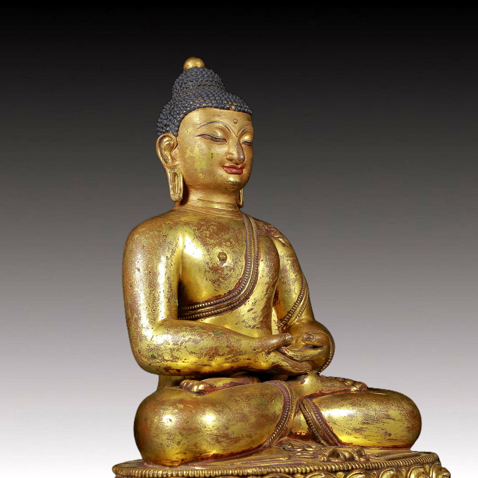 Three Brilliant Gilt-Bronze Figures Of Buddha - 8