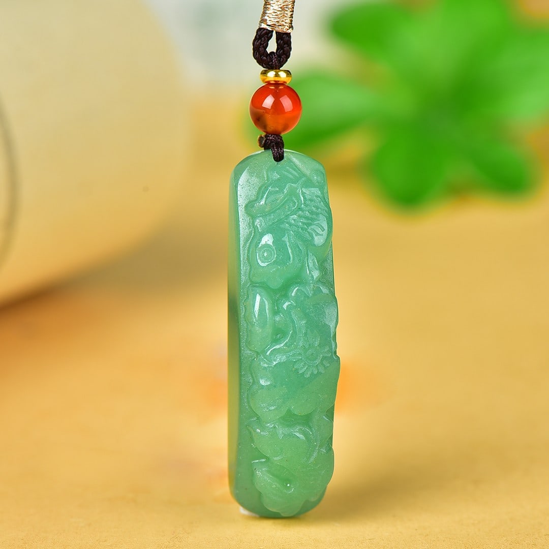 An Exquisite Greenish Jade Fish Pattern Pendant: An Exquisite Greenish Jade Fish Pattern Pendant,Size:0.4inx1.7in 青玉鱼纹挂件