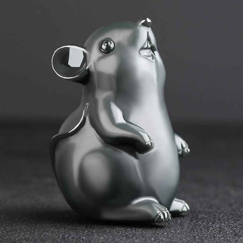 An Exquisite Cyan jade Mouse Ornament: An Exquisite Cyan jade Mouse Ornament,Size:2.6inx1.7inx1.7in 青玉鼠摆件