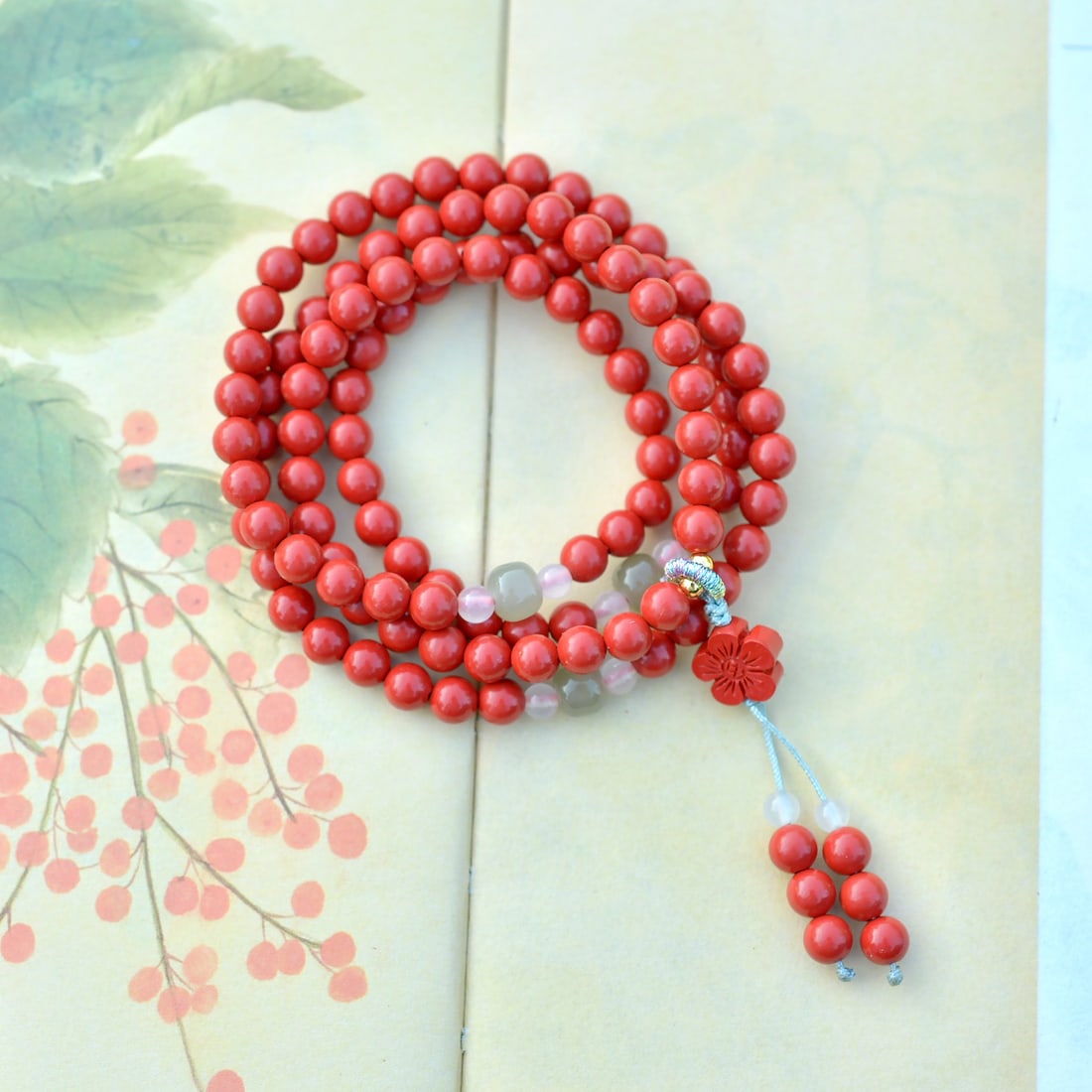 An Exquisite Cinnabar Bracelets: An Exquisite Cinnabar Bracelets,Size:0.2inx0.2in (寓意)吉祥招财喜庆、驱邪避凶 朱砂手串