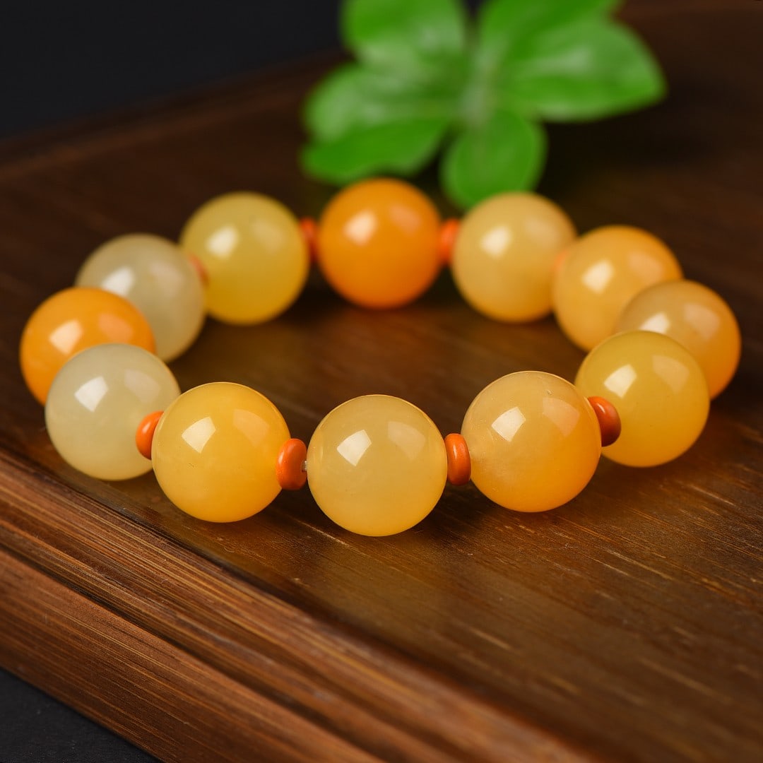 An Exquisite Yellow Jade Bracelets - 4