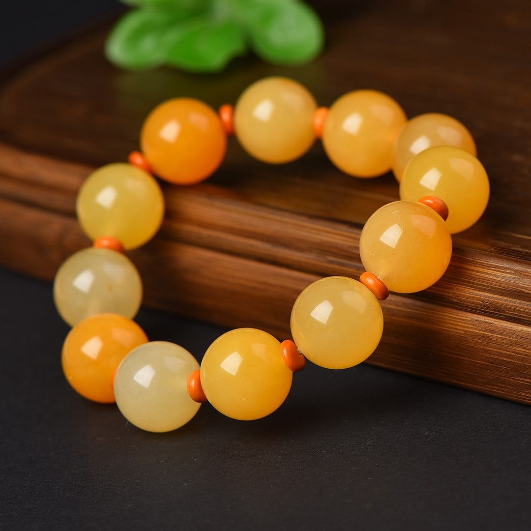 An Exquisite Yellow Jade Bracelets - 5