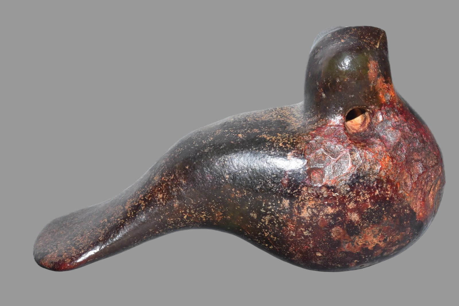 A Exquisite Hemoyu Bird: A Exquisite Hemoyu Bird,Ancient Time, China,Size:5.3inx3.7in,Weight:510g 河磨玉鸟,远古时期