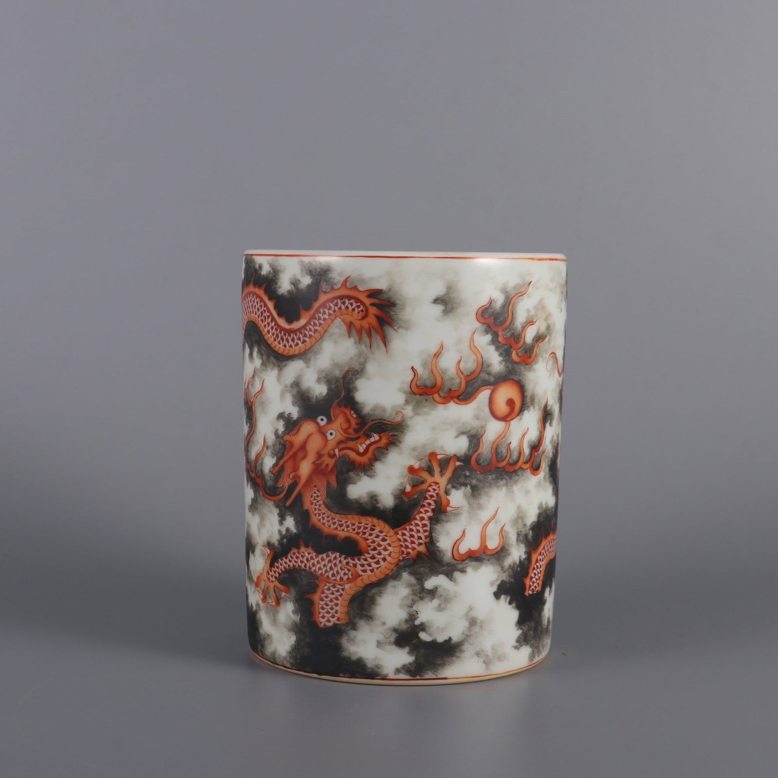 A Exquisite Ink Color Dragon Pattern Brush Pot - 2