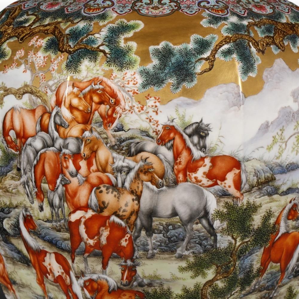 A Exquisite Enamel Sheep Pattern Vase - 3