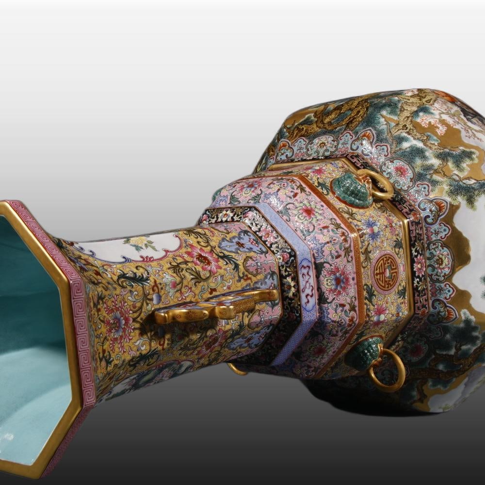 A Exquisite Enamel Sheep Pattern Vase - 6
