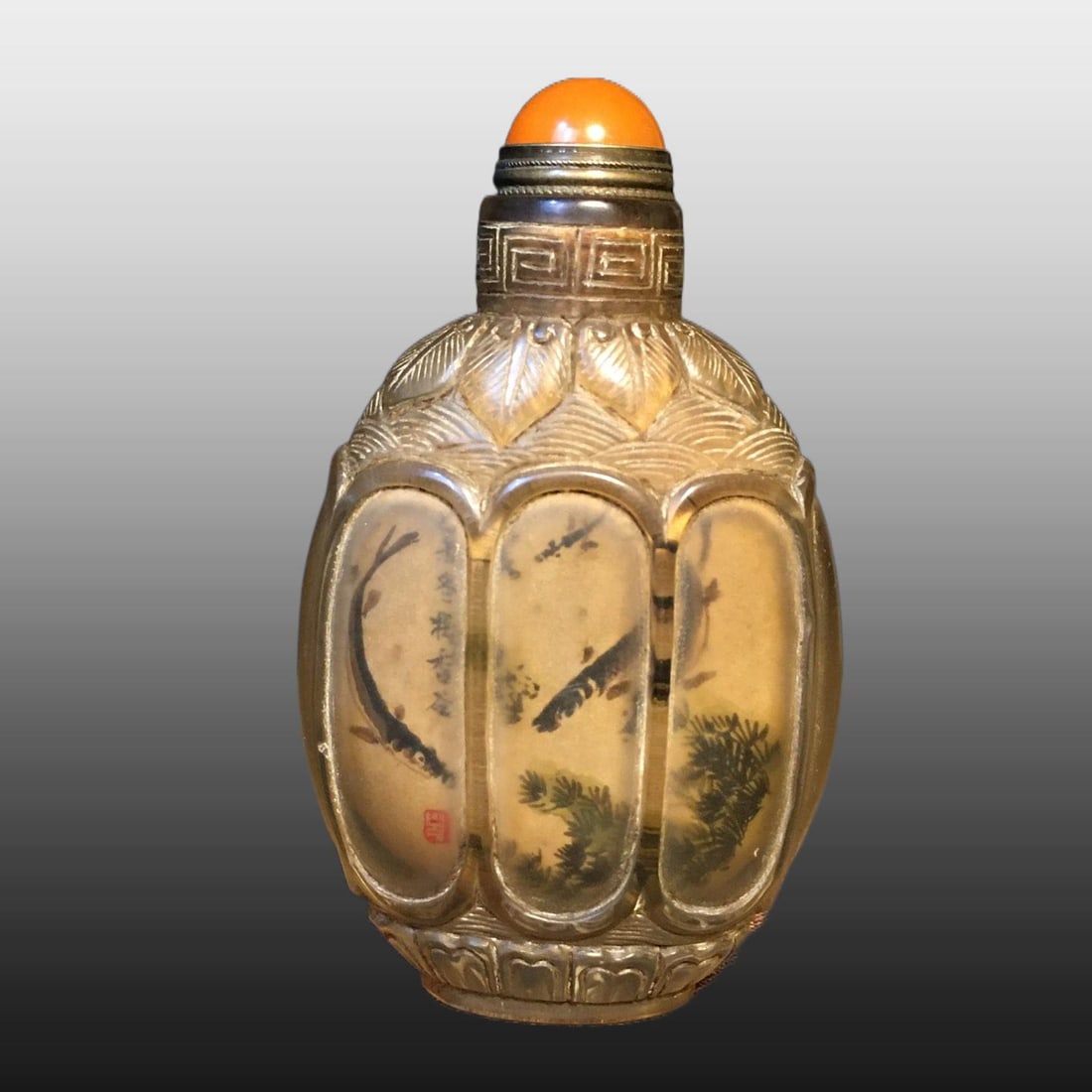 A Exquisite Colored glaze Fish and Lotus Pattern Snuff Bottle - 7