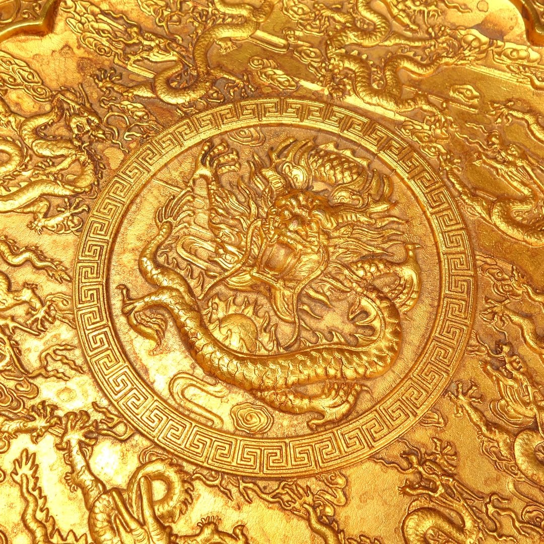 A Exquisite Gilt Bronze Dragon Pattern Plate - 4