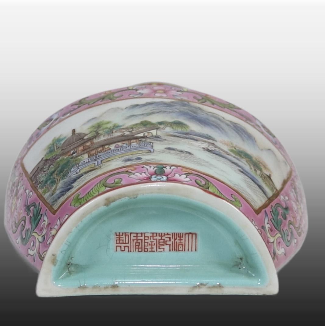 A Exquisite Ruby Red Glazed Landscape Pattern Vase - 8