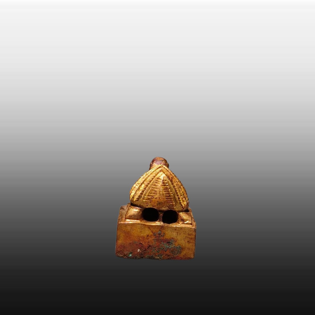 A Exquisite Gilt Bronze Turtle Seal - 8
