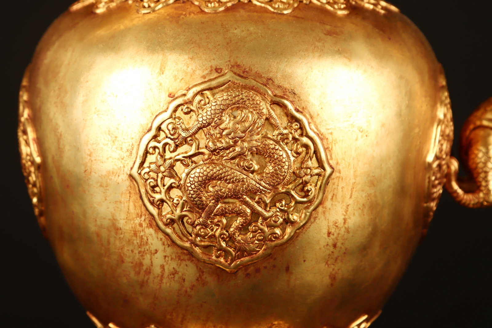 A Exquisite Gilt Bronze Dragon Handle Ewer - 6