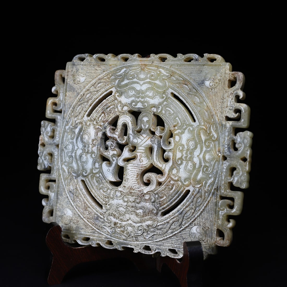 A Exquisite Hotan Jade Figures Pattern Jade Pendant - 6