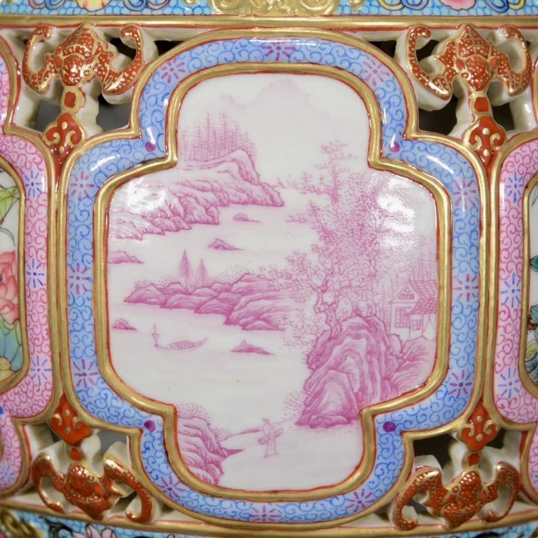 A Exquisite Ruby Red-Glazed Flower and Bird Pattern Drum - 8