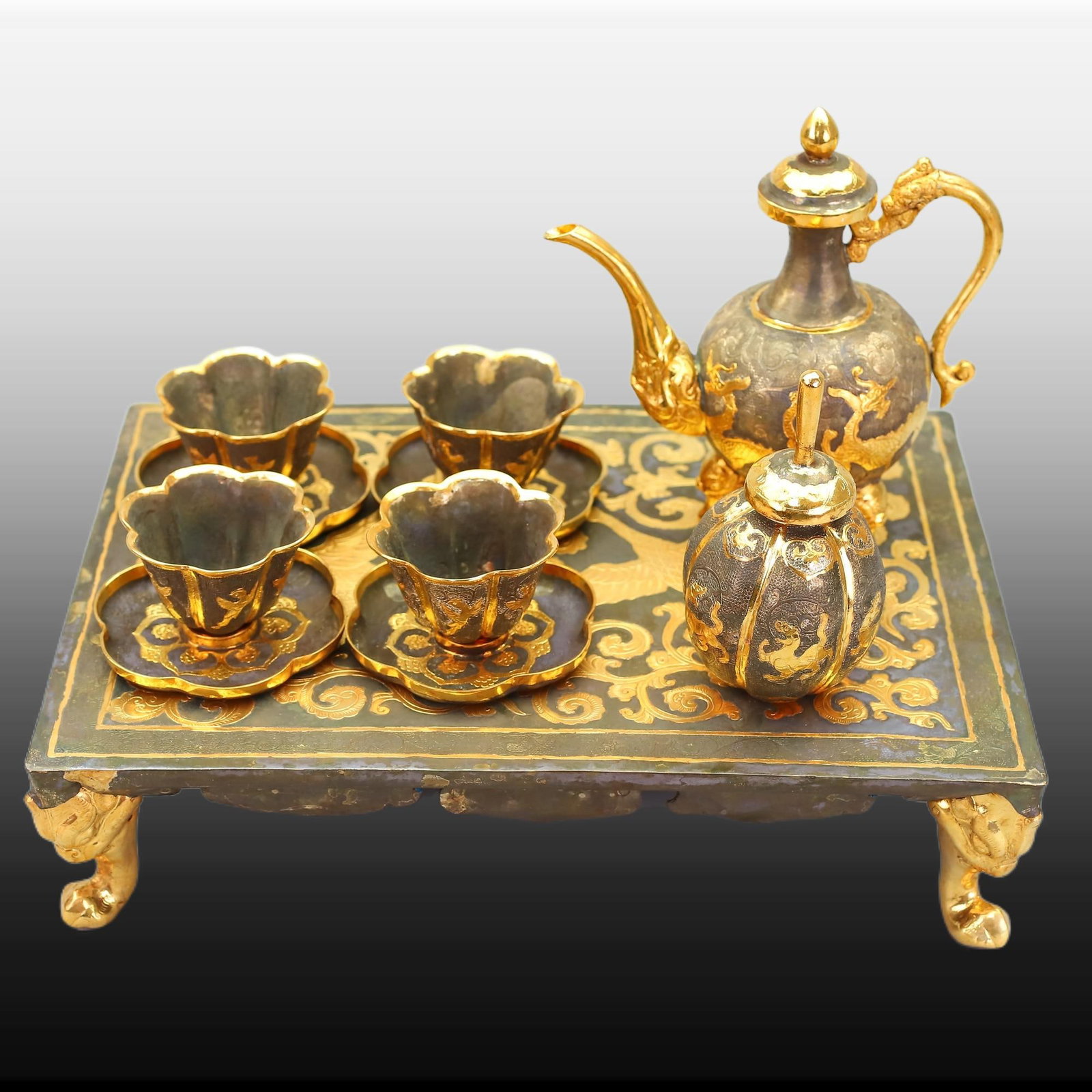 A Set of Exquisite Gilt Bronze Tea Set (1 of 10)