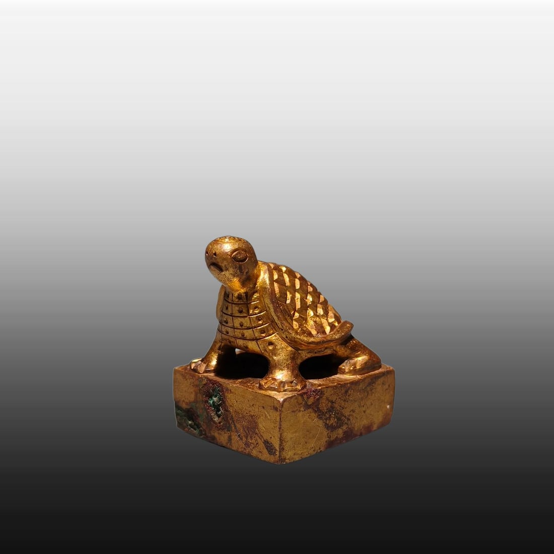 A Exquisite Gilt Bronze Turtle Seal - 5