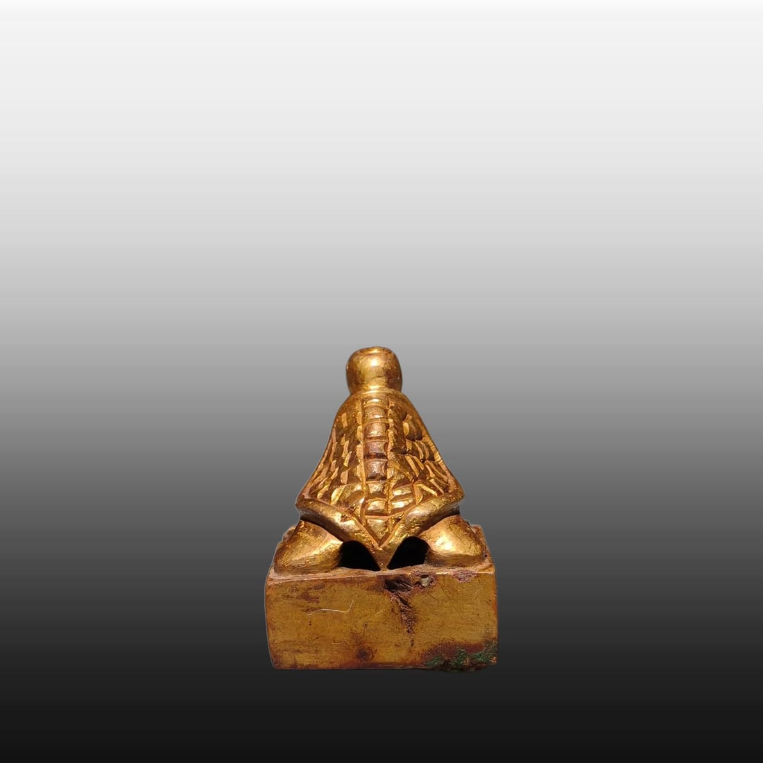 A Exquisite Gilt Bronze Turtle Seal - 8