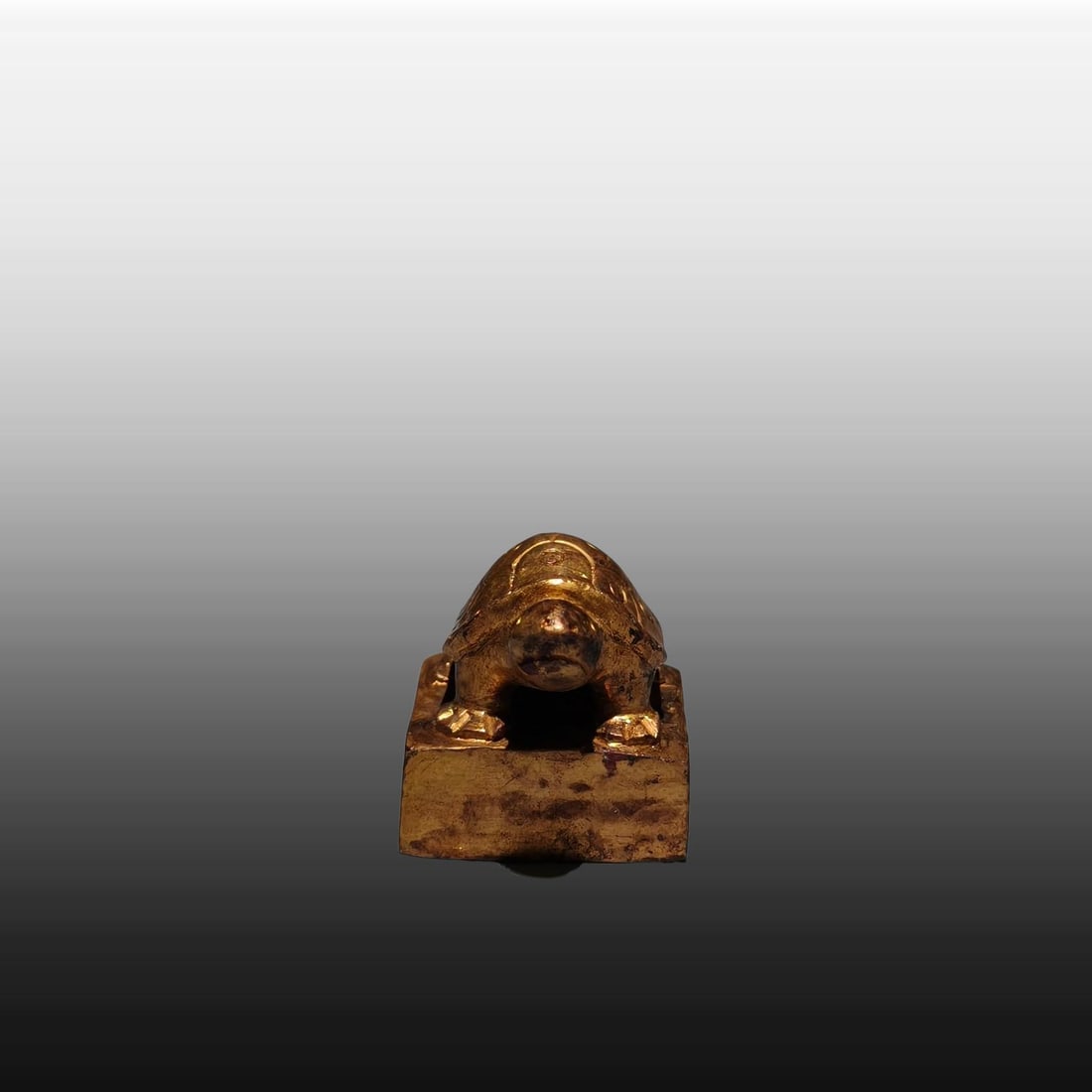 A Exquisite Gilt Bronze Turtle Seal - 3