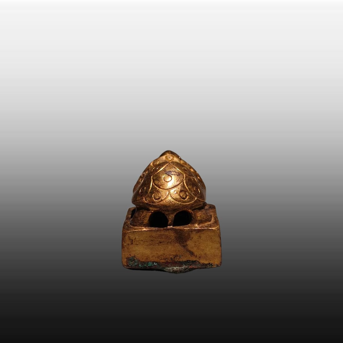 A Exquisite Gilt Bronze Turtle Seal - 7