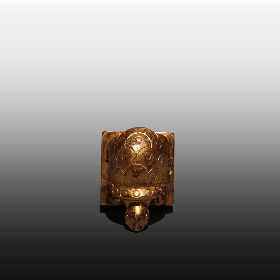 A Exquisite Gilt Bronze Turtle Seal - 8