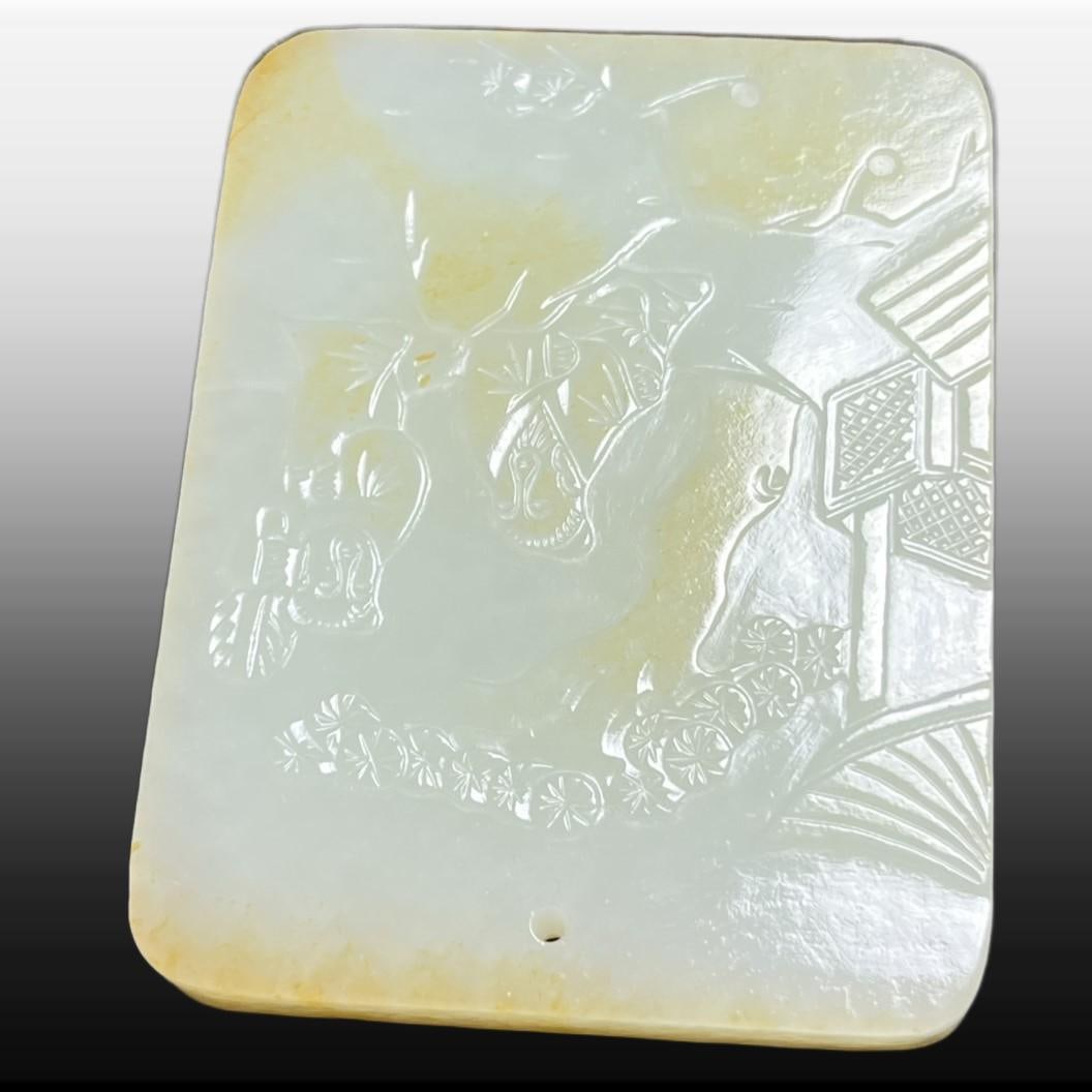 A Exquisite Hotan Jade Figures Pattern Jade pendant - 3