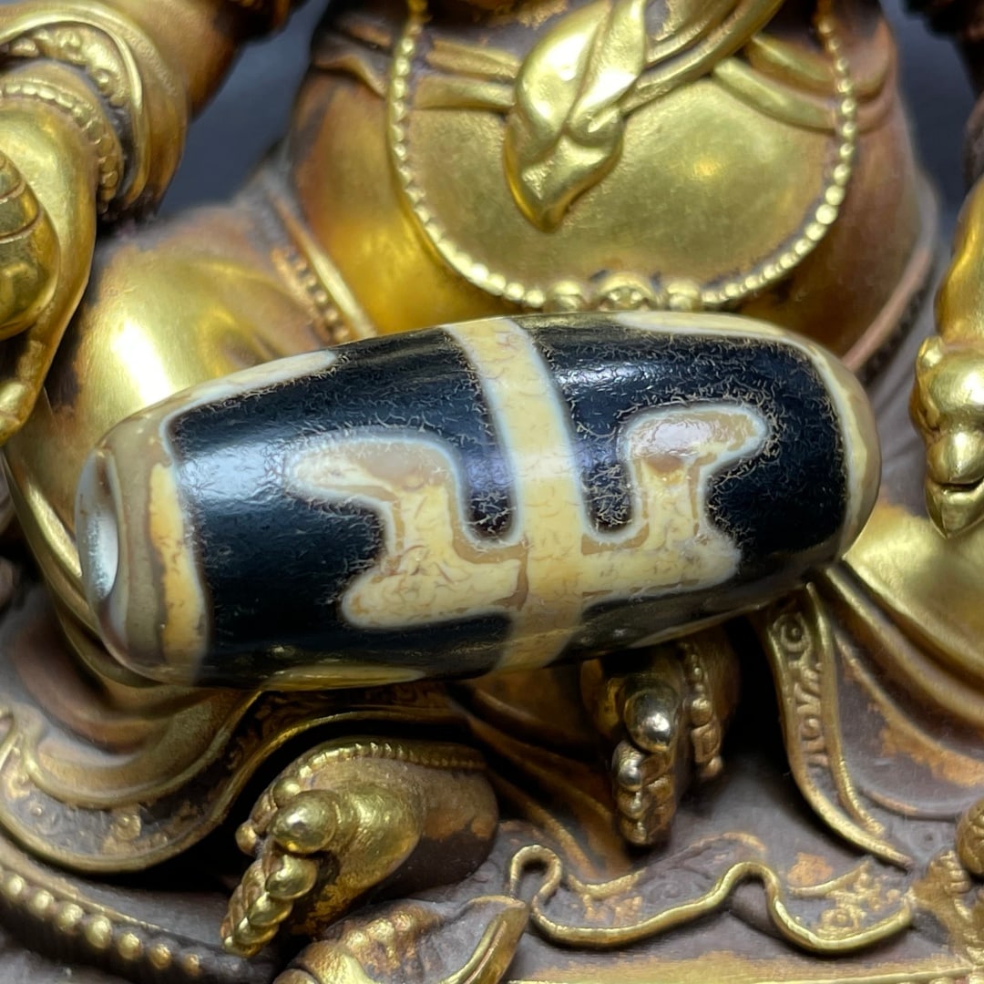 A Exquisite Tiger Tooth Dzi bead - 2