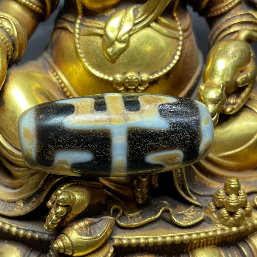 A Exquisite Tiger Tooth Dzi bead - 3