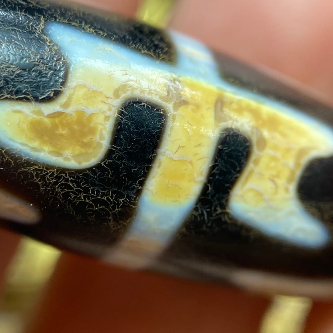 A Exquisite Tiger Tooth Dzi bead - 6