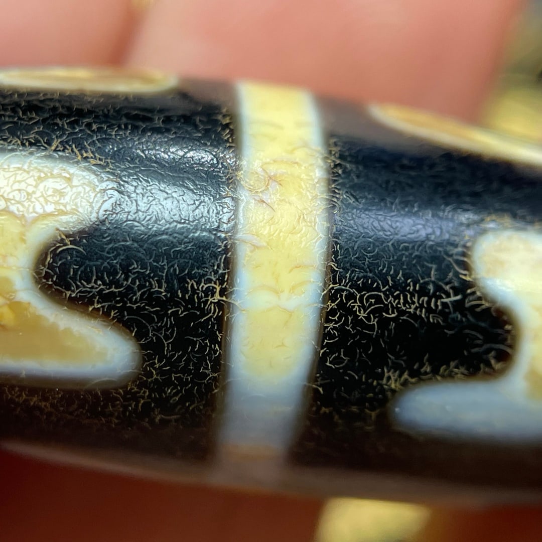 A Exquisite Tiger Tooth Dzi bead - 7