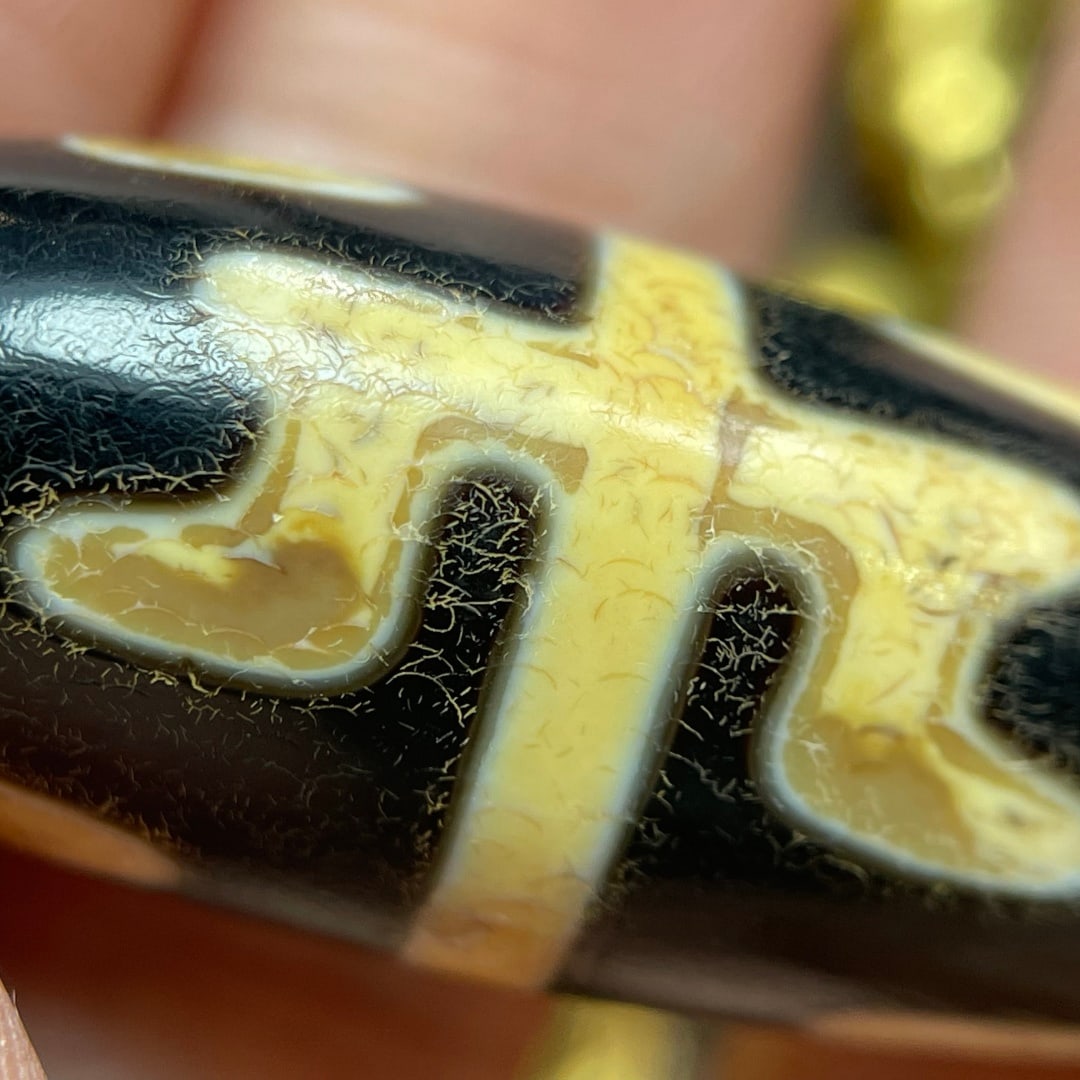 A Exquisite Tiger Tooth Dzi bead - 8