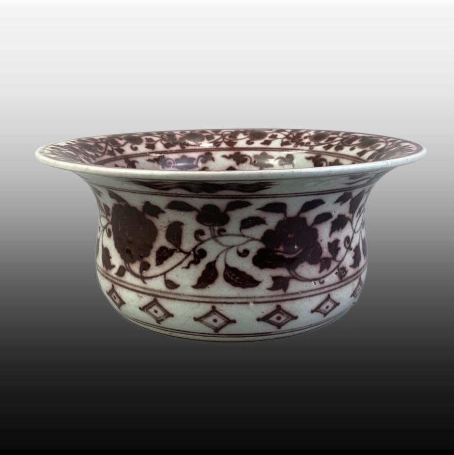 Underglaze-Red Lotus Pattern Brush Washer - 3