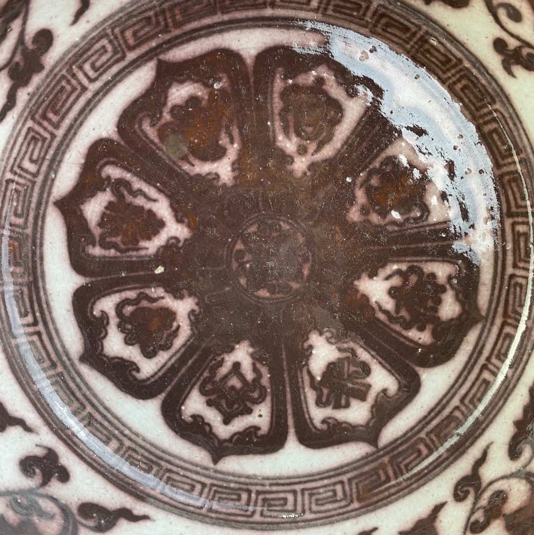 Underglaze-Red Lotus Pattern Brush Washer - 7