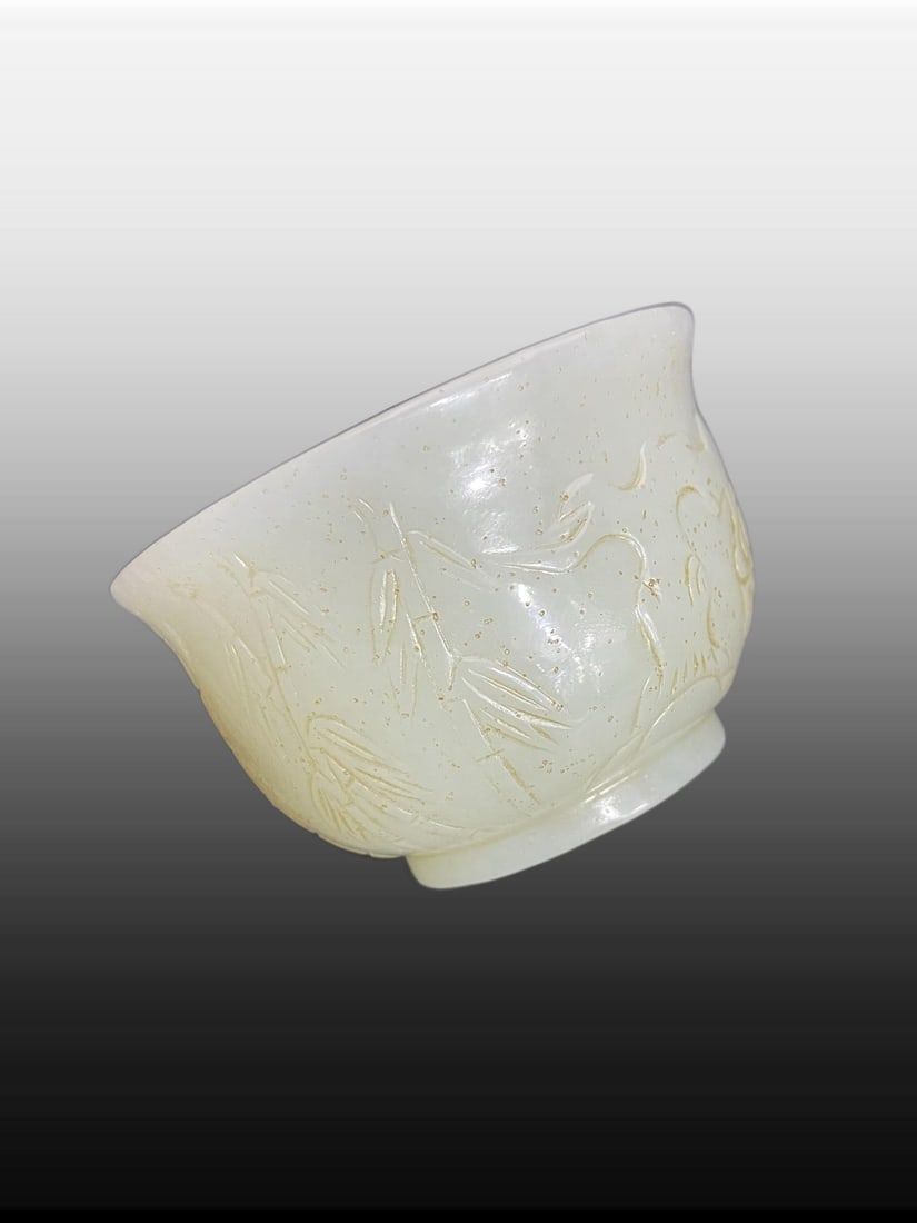A Exquisite Hotan Jade Figures Pattern Cup - 2