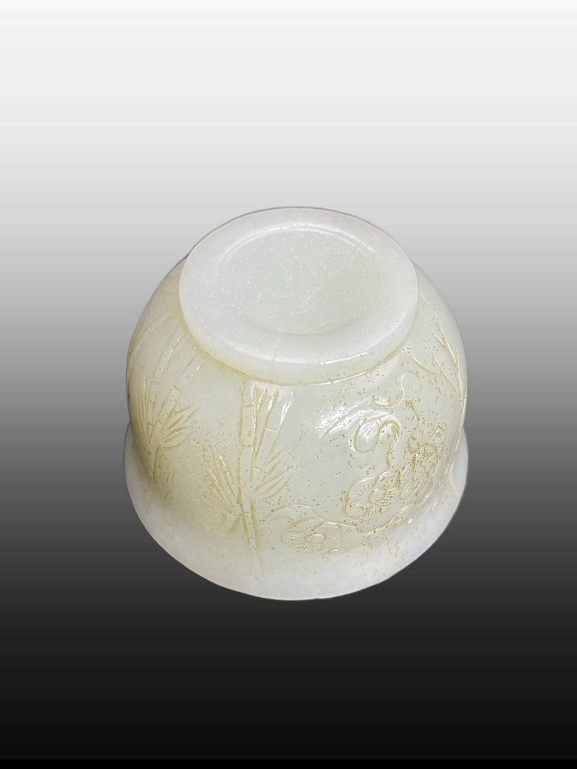 A Exquisite Hotan Jade Figures Pattern Cup - 6