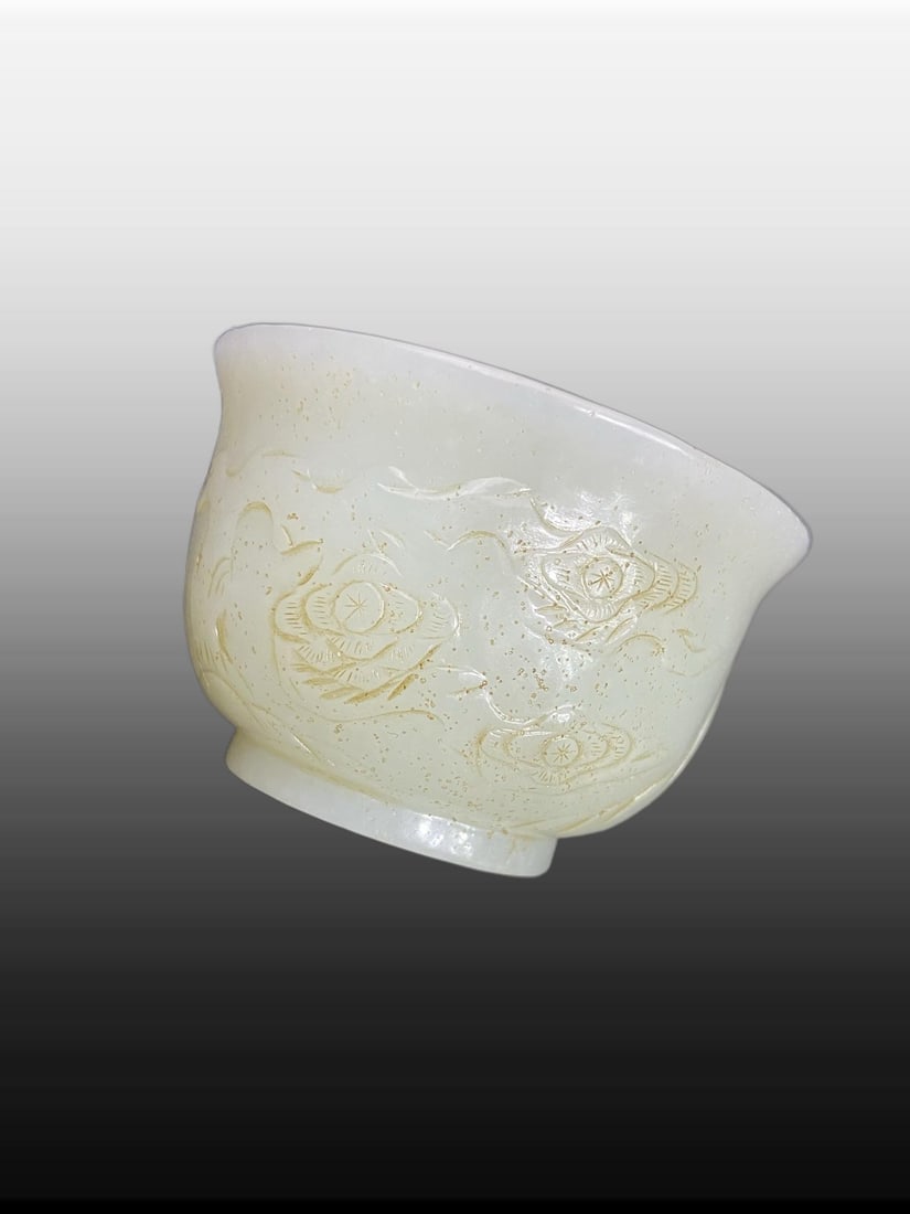 A Exquisite Hotan Jade Figures Pattern Cup - 8