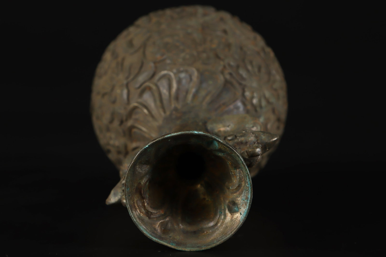 A Exquisite Bronze Phoenix-Ears Vase - 6