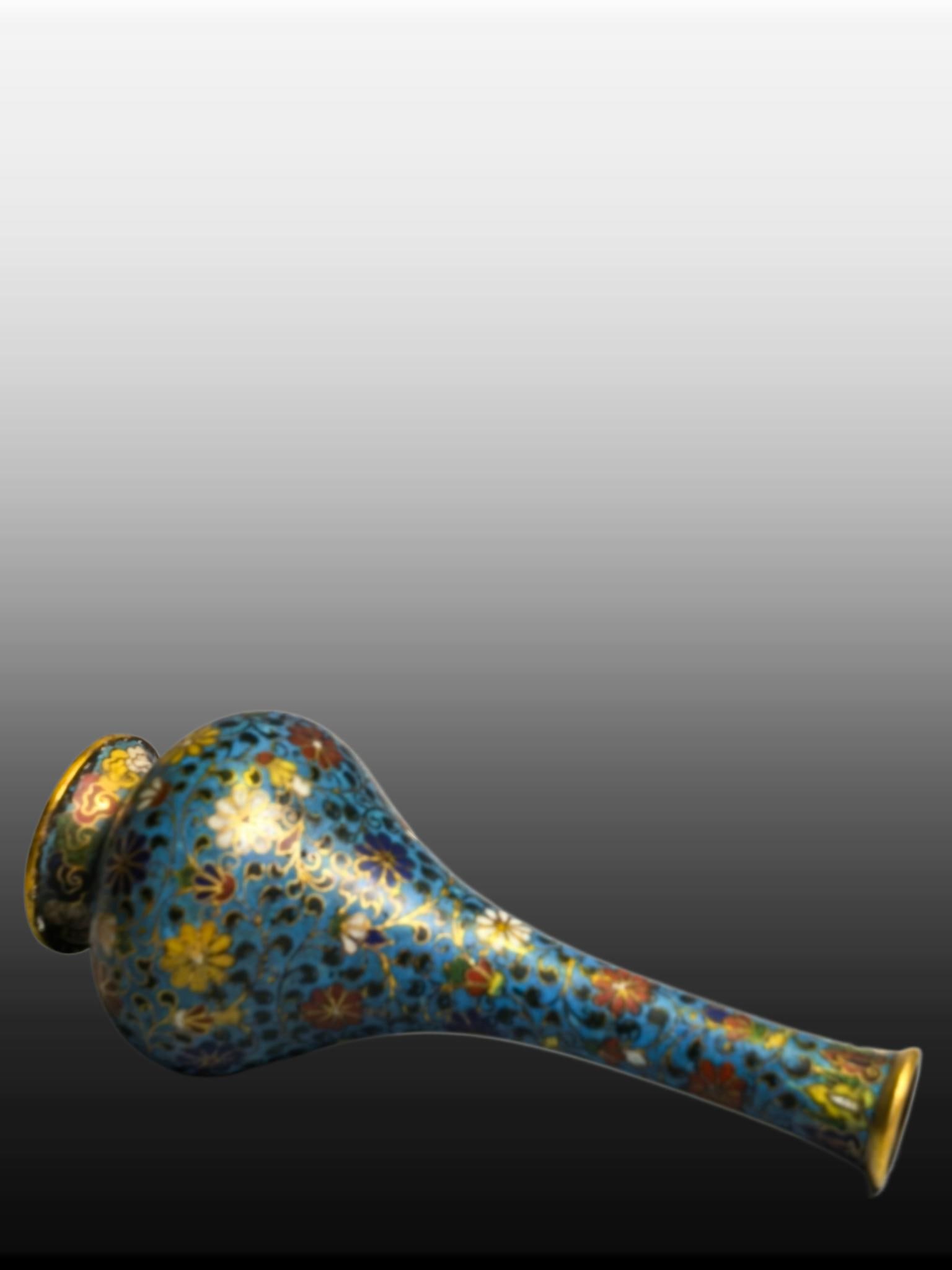 A Exquisite Cloisonne Lotus Pattern Vase - 3