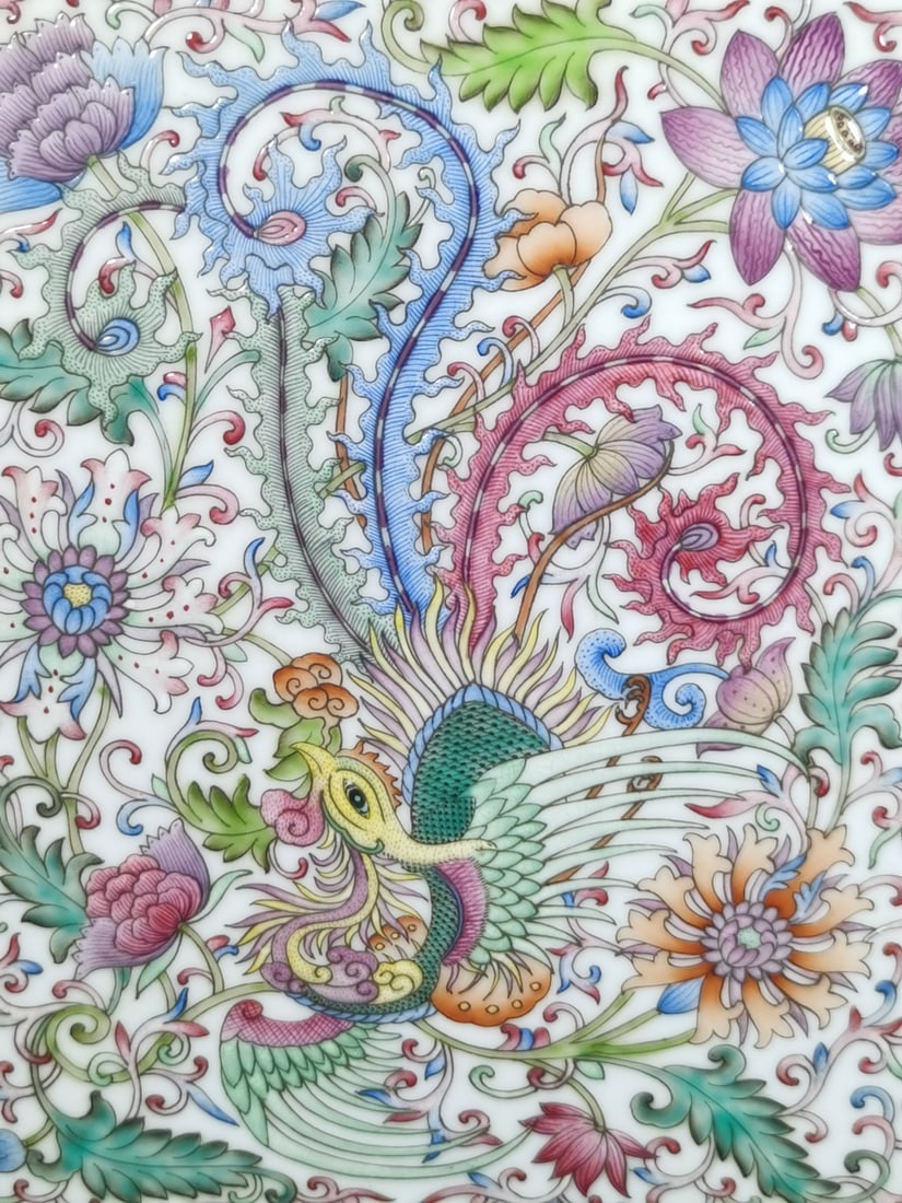 A Exquisite Enamel Dragon and Phoenix Pattern Brush Pot - 4