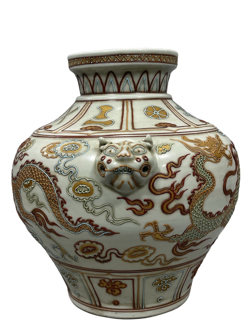 A Exquisite Underglaze-Red Dragon Pattern Vase - 2
