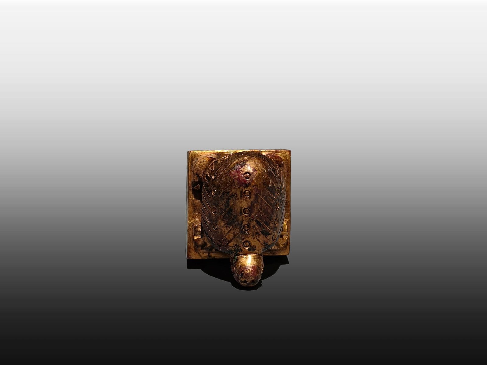 A Exquisite Gilt Bronze Turtle Seal - 8