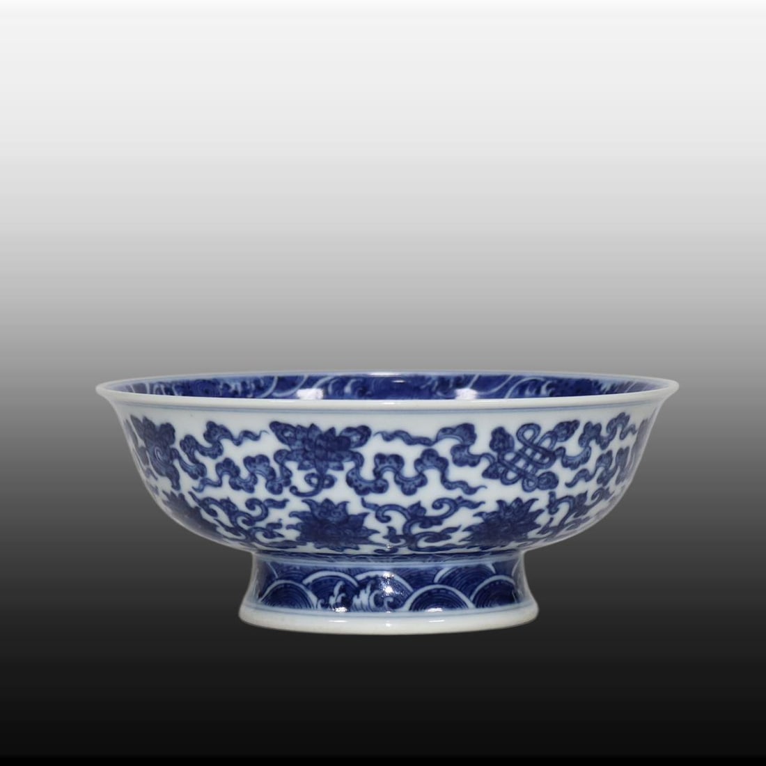 A Exquisite Blue and White Eight Treasures Pattern Plate: A Exquisite Blue and White Eight Treasures Pattern Plate,Qing Dynasty, China,Qianlong Six-character Mark,Size:2.2inx5.4in