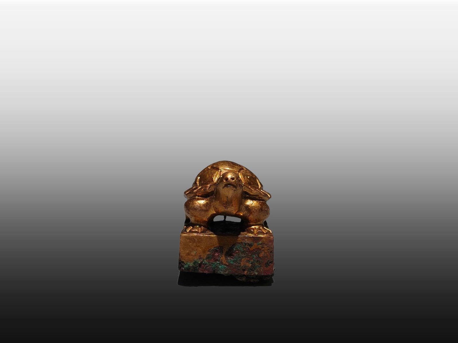 A Exquisite Gilt Bronze Turtle Seal - 3