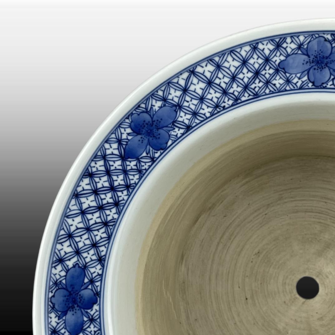 Blue and White Figures Pattern Flowerpot - 7