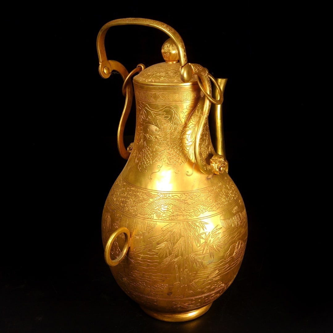 A Exquisite Gilt Bronze Figures Pattern Ewer - 7