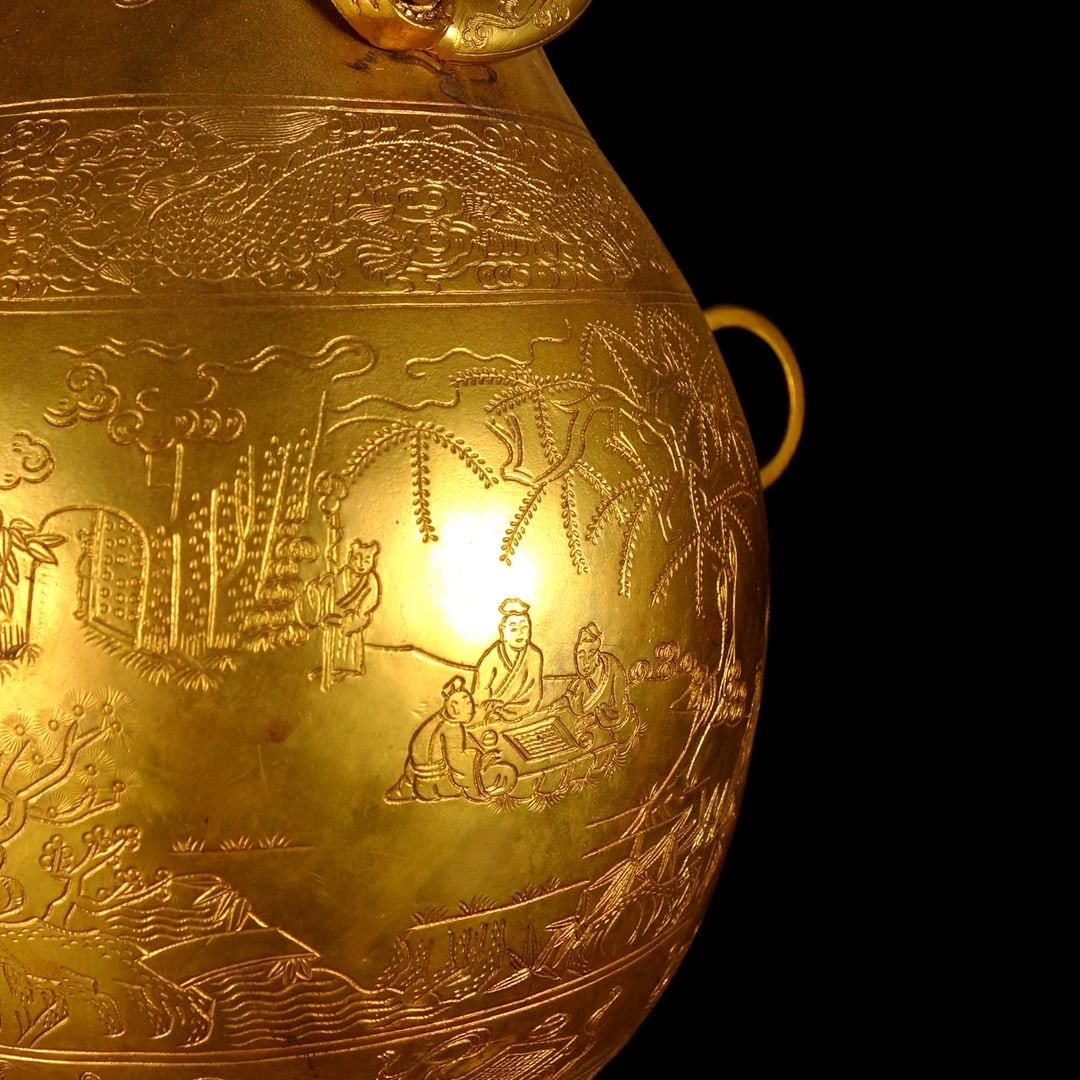 A Exquisite Gilt Bronze Figures Pattern Ewer - 8