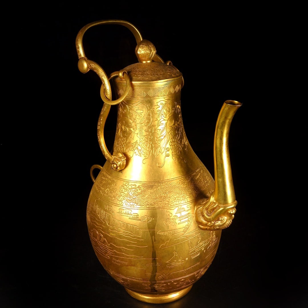 A Exquisite Gilt Bronze Figures Pattern Ewer - 9