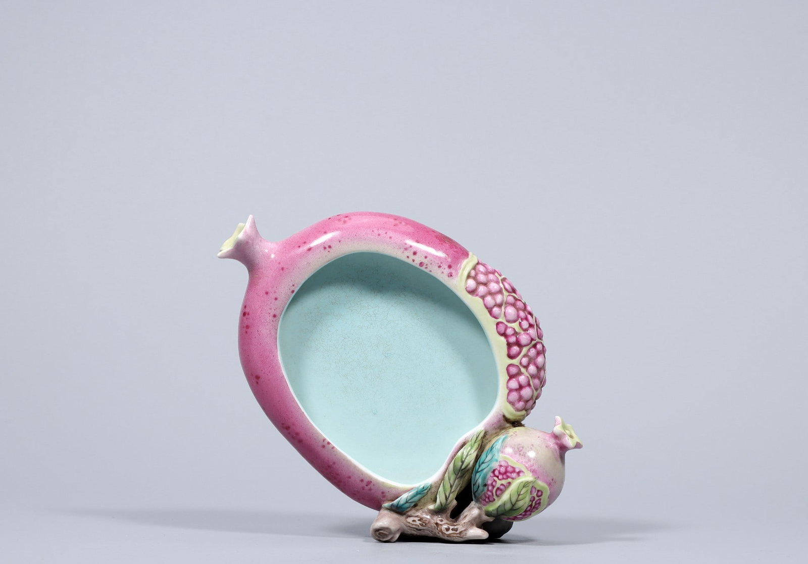 A Exquisite Ruby Red-Glazed Pomegranate Pattern Washer - 2