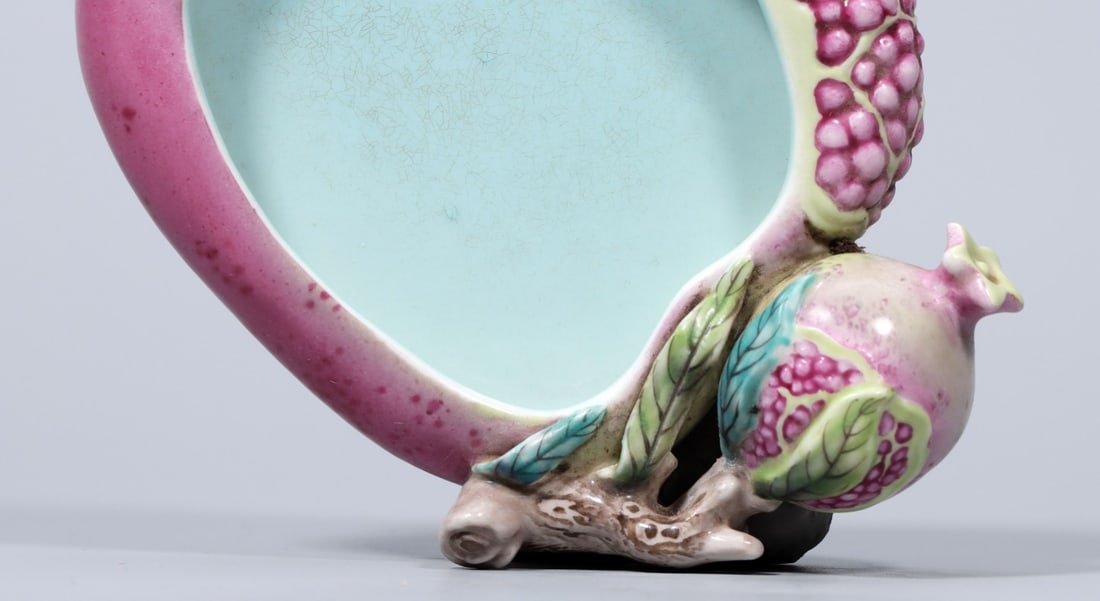 A Exquisite Ruby Red-Glazed Pomegranate Pattern Washer - 8